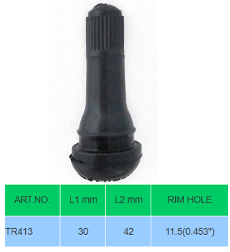 TR413 汽車用氣門嘴 TR413 Passenger car tire valves 